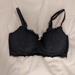 2/$30 aerie black lace push up bra 32dd